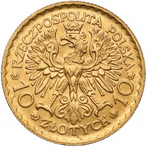 10 złotych 1925 Chrobry - destrukt - wada blachy