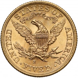 USA, 5 Dollars 1902-S, San Francisco - Liberty Head