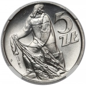 5 złotych 1960 Rybak - skrętka - piękny