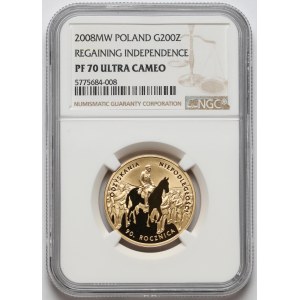 200 złotych 2008 90. Rocznica Odzyskania Niepodległości