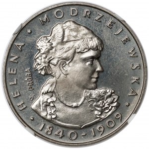 Próba NIKIEL 100 złotych 1975 Modrzejewska - mała głowa