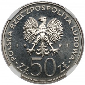 Próba NIKIEL 50 złotych 1981 Sikorski