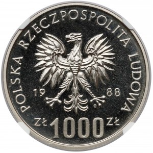 Próba NIKIEL 1.000 złotych 1988 MŚ w Piłce Nożnej Włochy