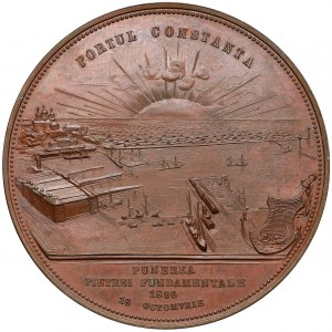 Rumunia, Karol I, Medal - Port w Konstancji 1896 (A. Scharff)