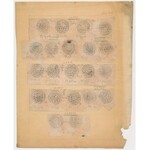 Trojaki Walewskiego - MAKIETY Tablic do katalogu i ich PRÓBNE ODBITKI (35szt), 1884
