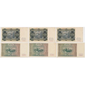 500 złotych 1940 i 100 złotych 1941 - zestaw (6szt)
