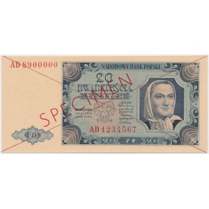 20 złotych 1948 - SPECIMEN - AD