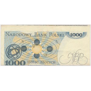 Destrukt 1.000 złotych 1982 - EZ - błąd ciecia - przesunięcie