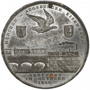 Niemcy, Ludwik I, Medal - otwarcie kolei Monachium-Augsburg 1840 (Neuß)
