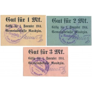 Rosdzin (Rozdzień), 1, 2 i 3 mk 1914 (3szt)