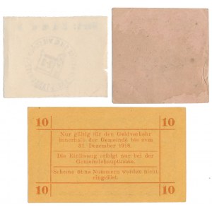 Weisswasser (Biała Woda), Wieschowa (Wieszowa), 2x 10 pfg i 1 mk (3szt)