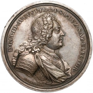 August III Sas, Medal upamiętniający śmierć ojca - króla Augusta II 1733 r. - b.rzadki