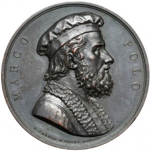 Włochy, Wenecja, Ferdynand I, Medal Marco Polo - IX Zjazd Naukowców 1847 (A.Fabris)