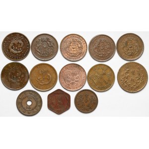 Chiny, zestaw monet miedzianych (13szt)