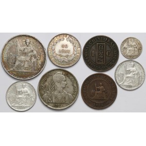 France / French Indochina, Set of coins 1888-1947 (8szt)