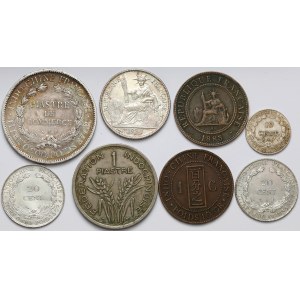 France / French Indochina, Set of coins 1888-1947 (8szt)