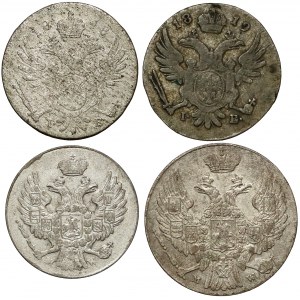 Zabory, 5 i 10 groszy 1818-1840 (4szt)