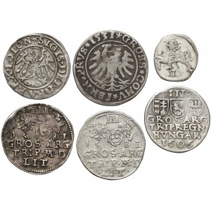 Zygmunt I - Stefan, zestaw monet 1531-1606 (6szt)