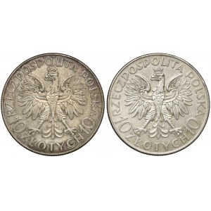 Sobieski i Traugutt 10 złotych 1933 (2szt)