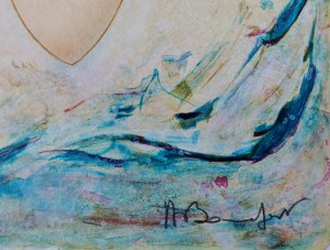 Alain Bonnefoit (ur. 1937), Akt z różowymi poduchami, 1988