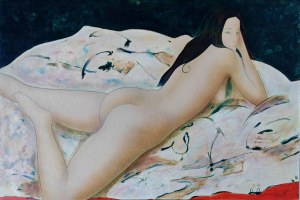 Alain Bonnefoit (ur. 1937), Akt leżąca na brzuchu, 1988