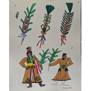 Zofia Stryjeńska (1891-1976), Robe de mariée et tiges de mariage à Cracovie, 1939