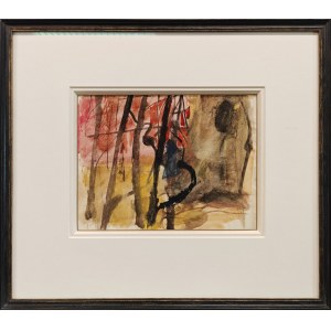 Piotr Potworowski (1898-1962), Forest landscape with red background, circa 1950.