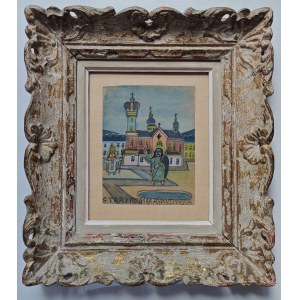 Nikifor Krynicki (1895-1968), View of the church, 1950s.