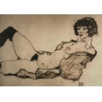 Egon Schiele (1890-1918), Akt w czarnej koszuli