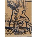 Zygmunt Józef Menkes (1896-1986), Kobieta we wnętrzu, ok. poł. XX w.