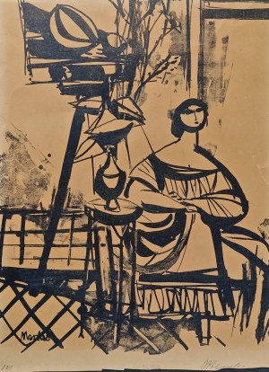 Zygmunt Józef Menkes (1896-1986), Kobieta we wnętrzu, ok. poł. XX w.