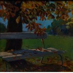 Stanislaw Janowski (?) (1866-1942), Lavička pod kaštanem, 1928