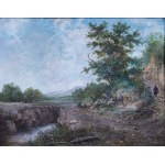 Adam Wiktor Malinowski (1852-1932), Krajina s pocestným, okolo roku 1890.