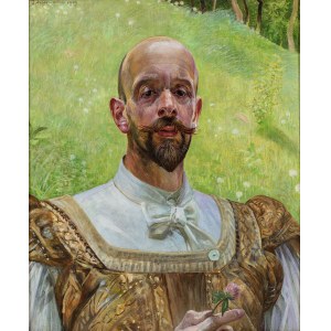 Jacek Malczewski (1854-1929), Autoportret z kwiatem koniczyny, 1909