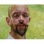 Jacek Malczewski (1854-1929), Autoportret z kwiatem koniczyny, 1909