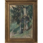 Julian Fałat (1853-1929), In front of a shrine, ca. 1910-1915