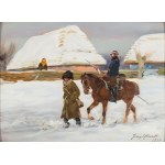 Jerzy Kossak (1886-1955), Lancer leading a prisoner of war, 1934