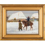 Jerzy Kossak (1886-1955), Lancer leading a prisoner of war, 1934