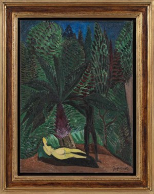 Józef Hecht (1891-1951), Akt pod drzewami, ok. 1924