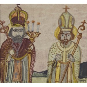 Nikifor Krynicki (1895-1968), Two Saints, 1950s.