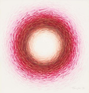 Wojciech Fangor (1922-2015), Koło czerwono-różowe, 1974