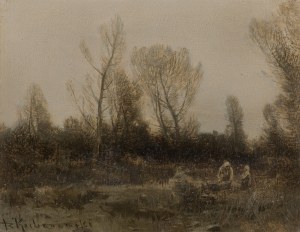 Roman Kochanowski, PEJZAŻ Z DRZEWAMI, ok. 1920