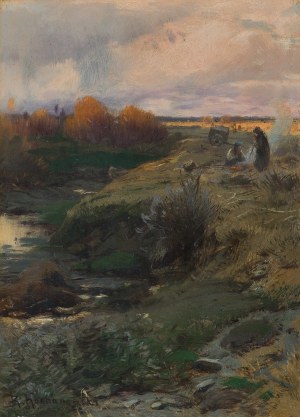 Roman Kochanowski, Krajobraz z ogniskiem, 1896