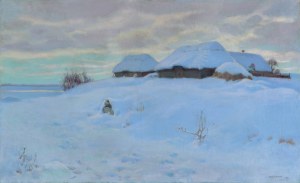 Teodor Ziomek, SKRAJ WSI W ŚNIEGU, 1917
