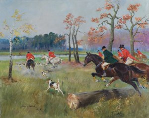 Jerzy Kossak, POLOWANIE NA JELENIA, 1937