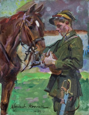 Wojciech Kossak, UŁAN Z KONIEM, 1930