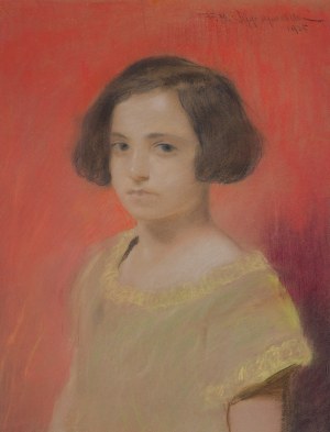 Feliks Michał Wygrzywalski, PORTRET DZIEWCZYNKI W ŻÓŁTEJ SUKIENCE, 1925