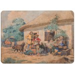 Artur Grottger (1837 Ottyniowice - 1867 Amélie-les- Bains), Czyszczenie zbroi, 1855