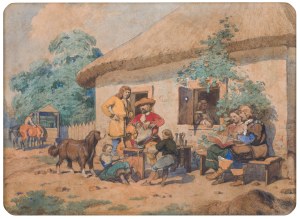 Artur Grottger (1837 Ottyniowice - 1867 Amélie-les- Bains), Czyszczenie zbroi, 1855