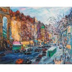 Jan Szancenbach (1928 Kraków - 1998 tamże), Pejzaż z Paryża, Rue St. Denis, 1988